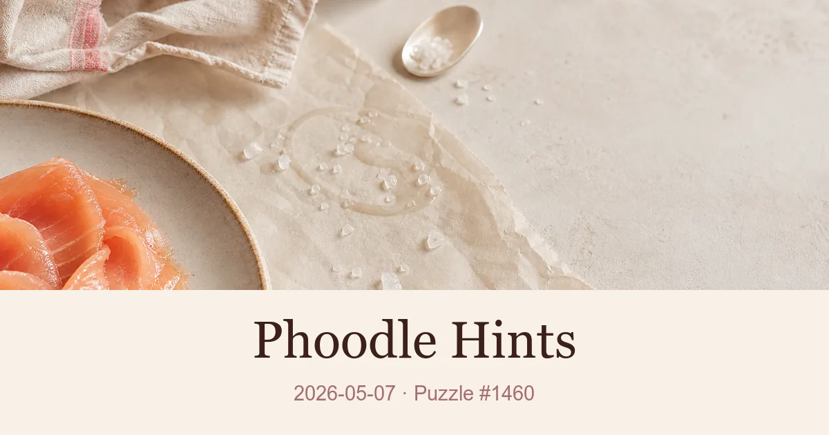 Phoodle Hints cover for 2026-05-07, puzzle 1460