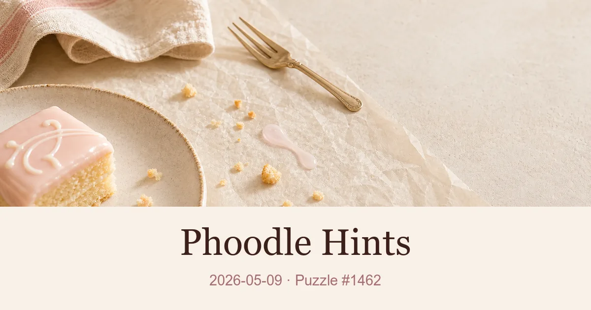 Phoodle Hints cover for 2026-05-09, puzzle 1462