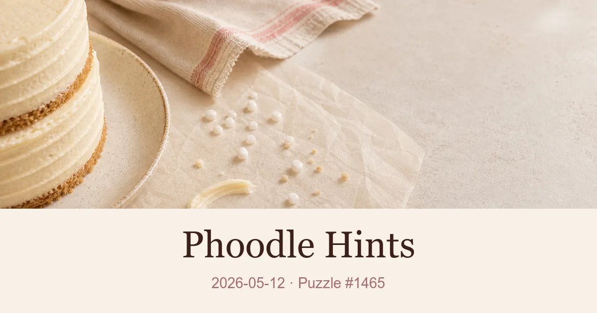 Phoodle Hints cover for 2026-05-12, puzzle 1465